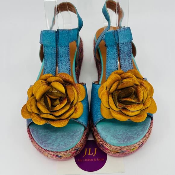L'Artiste by Spring Step Women's Tempest Sandals Blue Multi Size 38 EU/ 7.5-8 US - Picture 3 of 12
